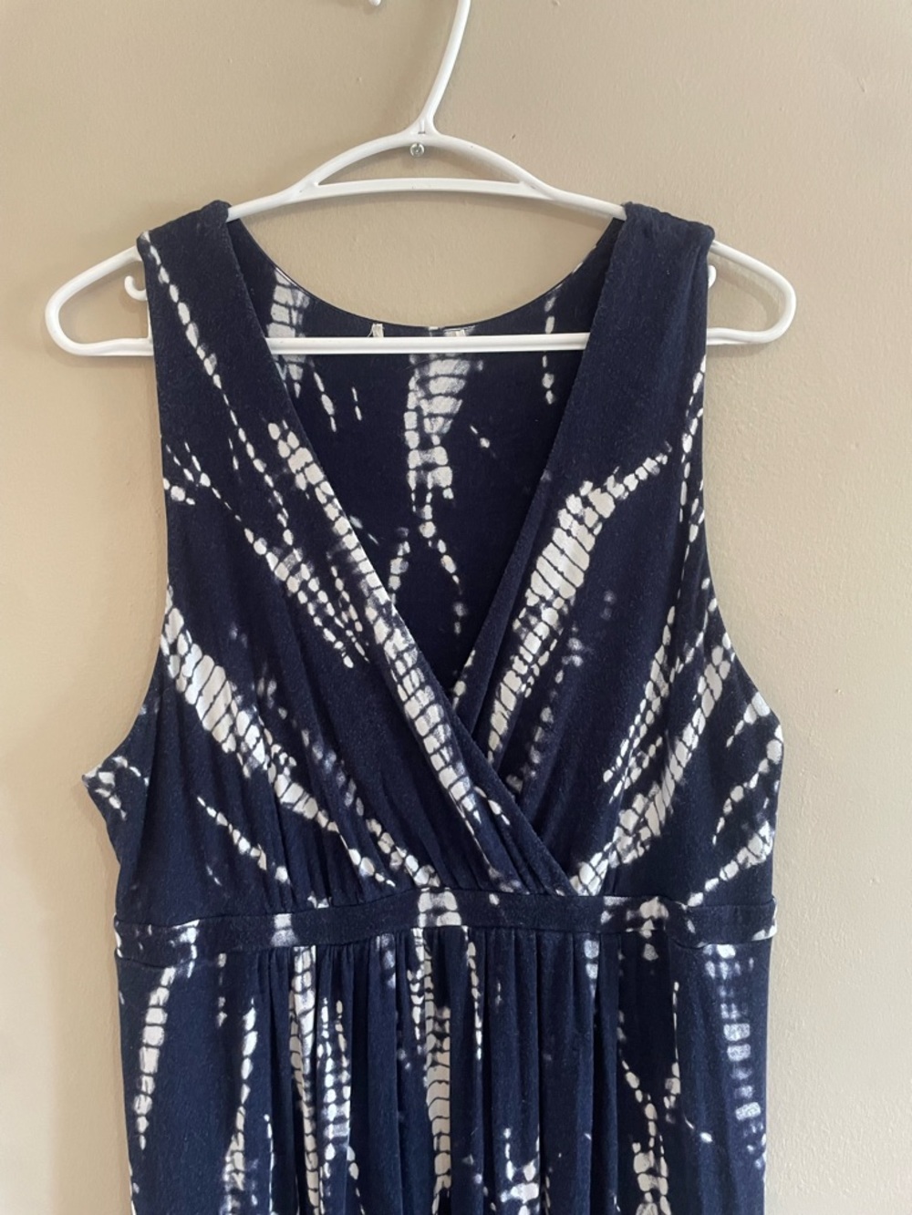 Navy & White Tie-Dye Sleeveless Maxi Dress – Size XL GUC - Picture 4 of 12